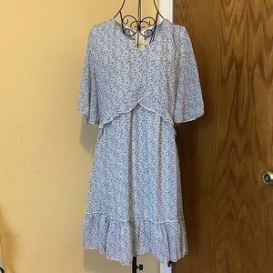 Floral Blue Midi Dress